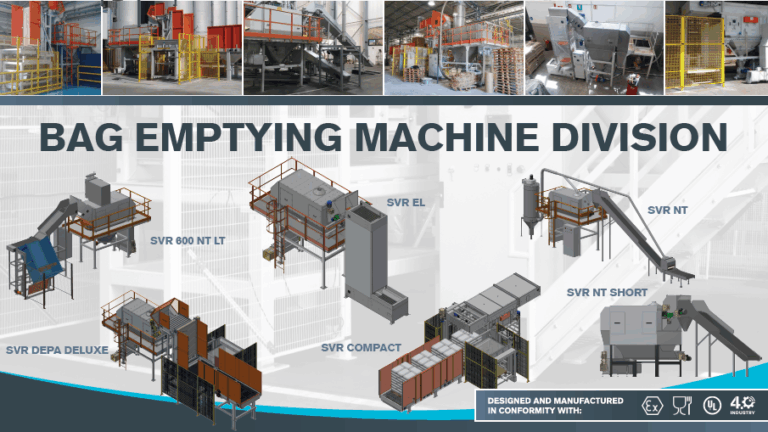 Bag Emptying Machines for granules and powders