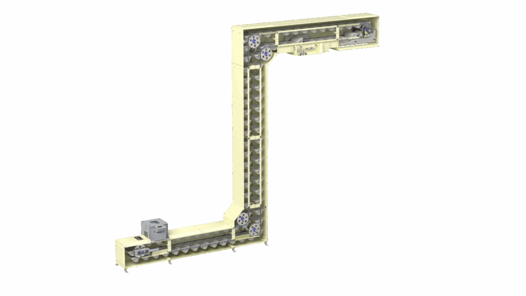 Elevatore a tazze basculanti