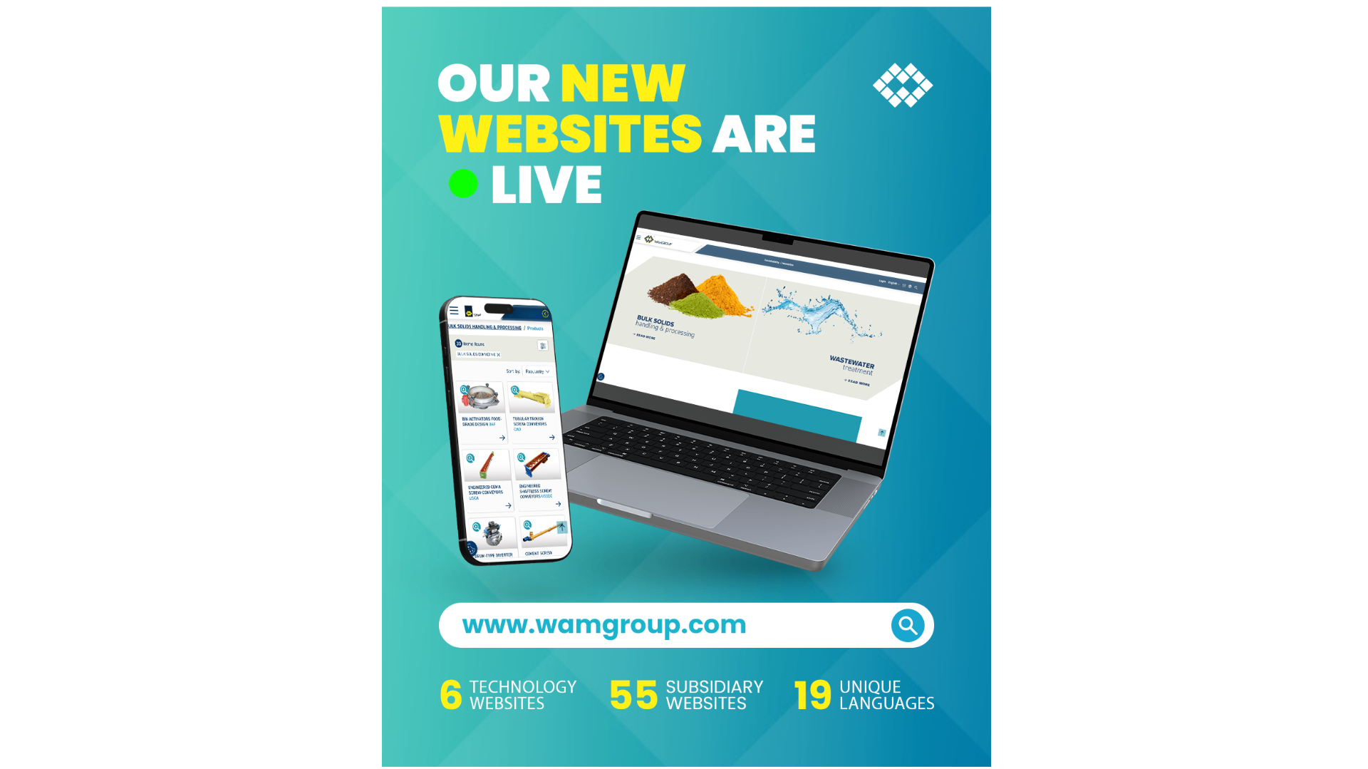WAMGROUP lancia la nuova piattaforma web globale con oltre 60 siti aziendali