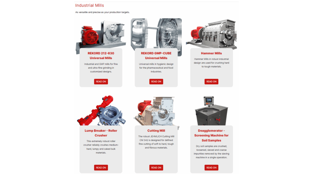 JEHMLICH Specializzati nella tecnologia di macinazione industriale dal 1919