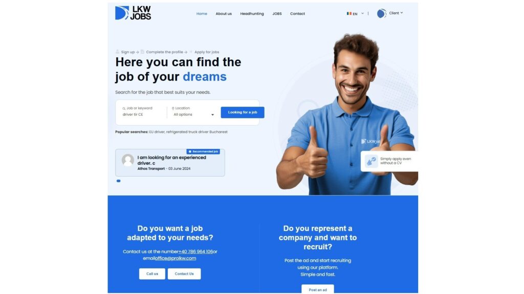 You can post adds on our website to find drivers