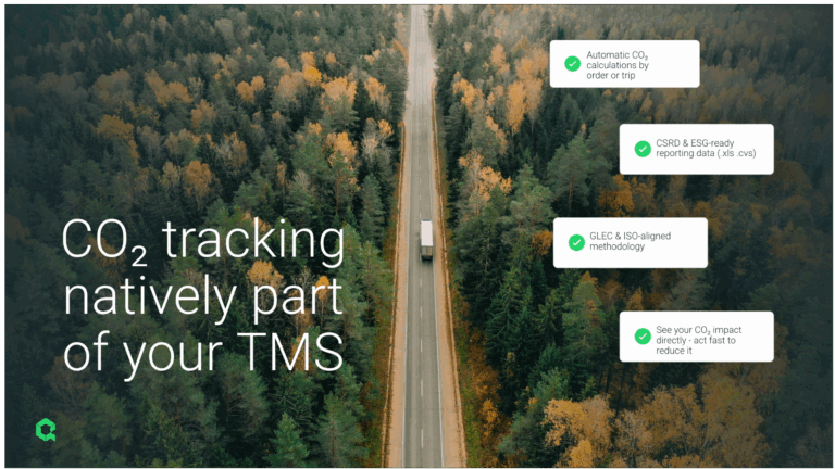 CO₂ tracking natively part of your TMS