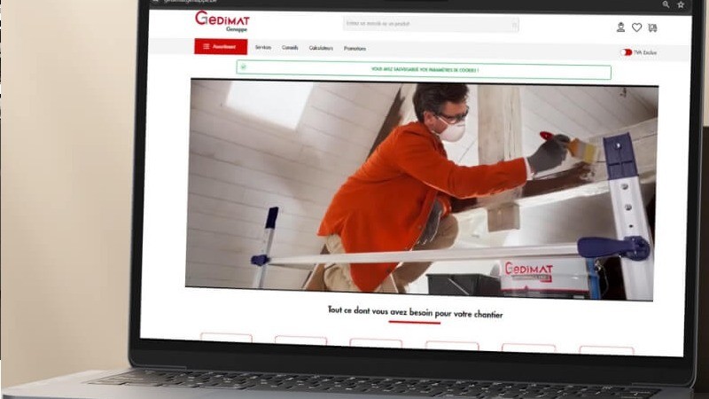 Développement site e-commerce pour Gedimat Genappe