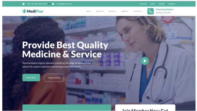 Création de sites web pour les pharmacies