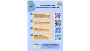 Pour rester en contact avec l’Institut Motricité Cérébrale