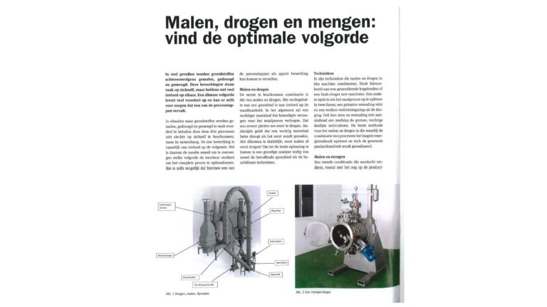Malen, drogen en mengen : vind de optimale volgorde