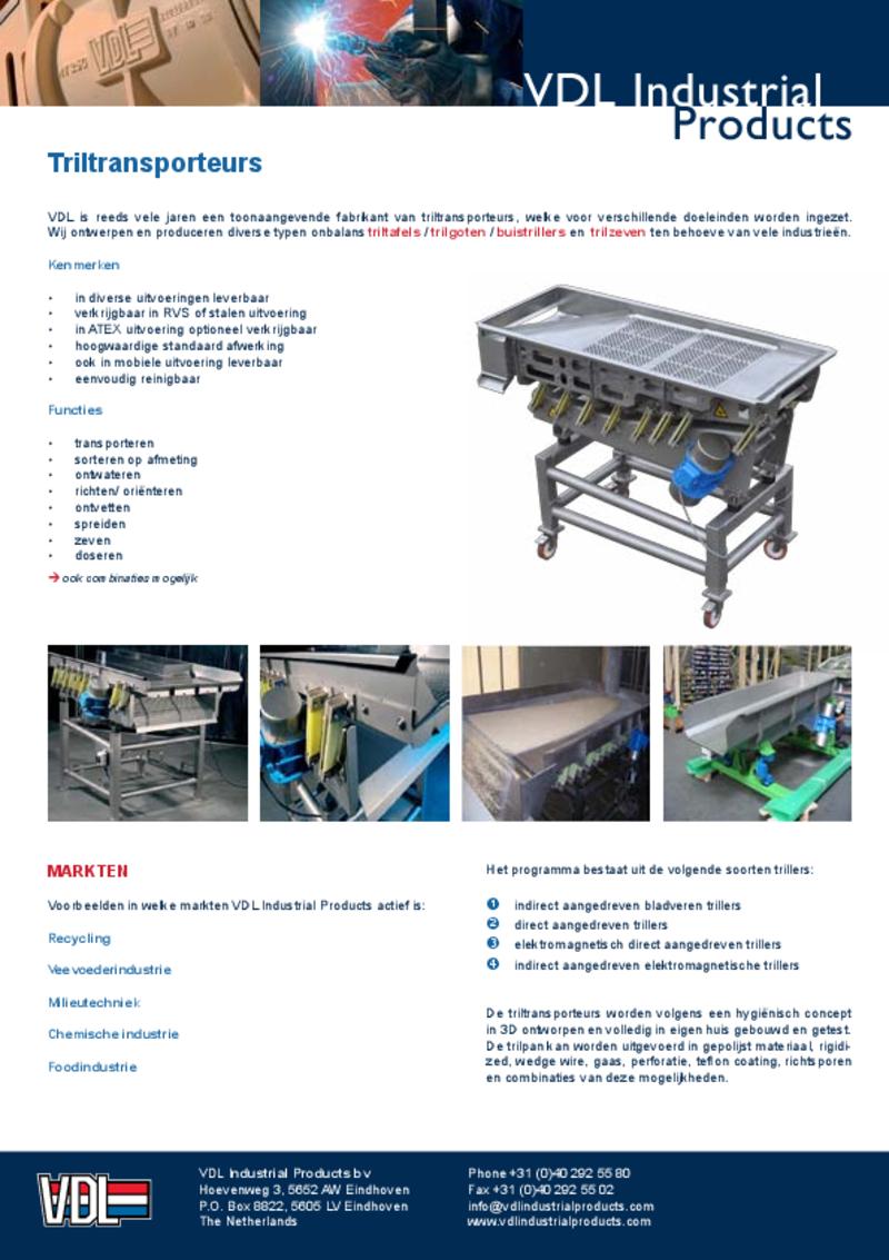 VDL Industrial Products ook producent van triltransporteurs