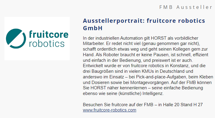 Ihr Kurzprofil in unserem Besucher-Newsletter