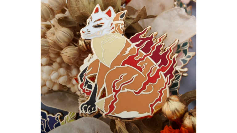 Netsune Ninja Fox – Hard Enamel Pin – Gold