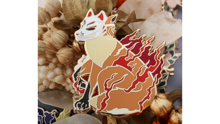 Netsune Ninja Fox – Hard Enamel Pin – Gold