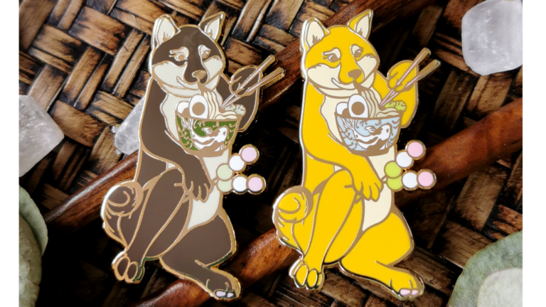 Shiba Gluttony Sinful Seven No. 5 – Hard Enamel Pin – Gold