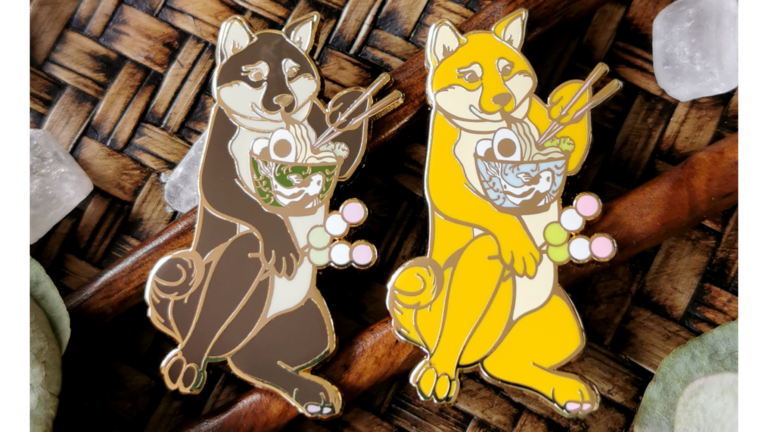Shiba Gluttony Sinful Seven No. 5 – Hard Enamel Pin – Gold
