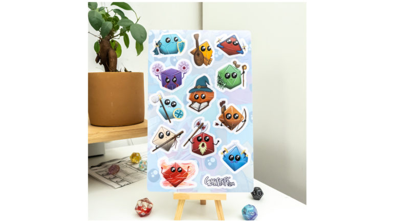 Kawaii Dice Classes Stickers