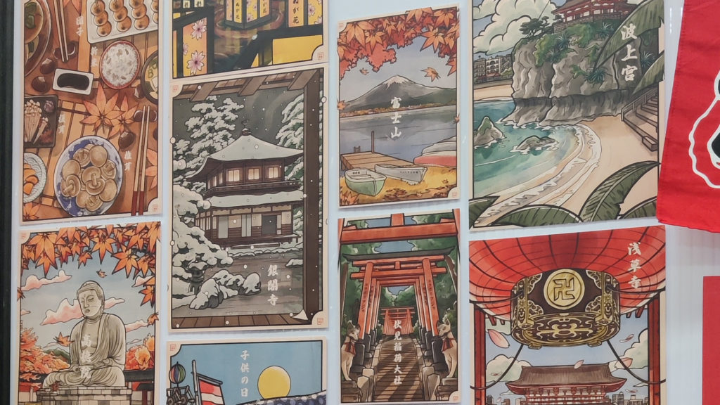 Japanese landscapes posters, in traditional style (ukiyoe)