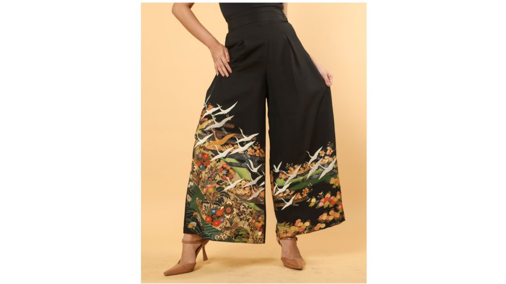 Upcycled Premium Kimonos Palazzo Pants