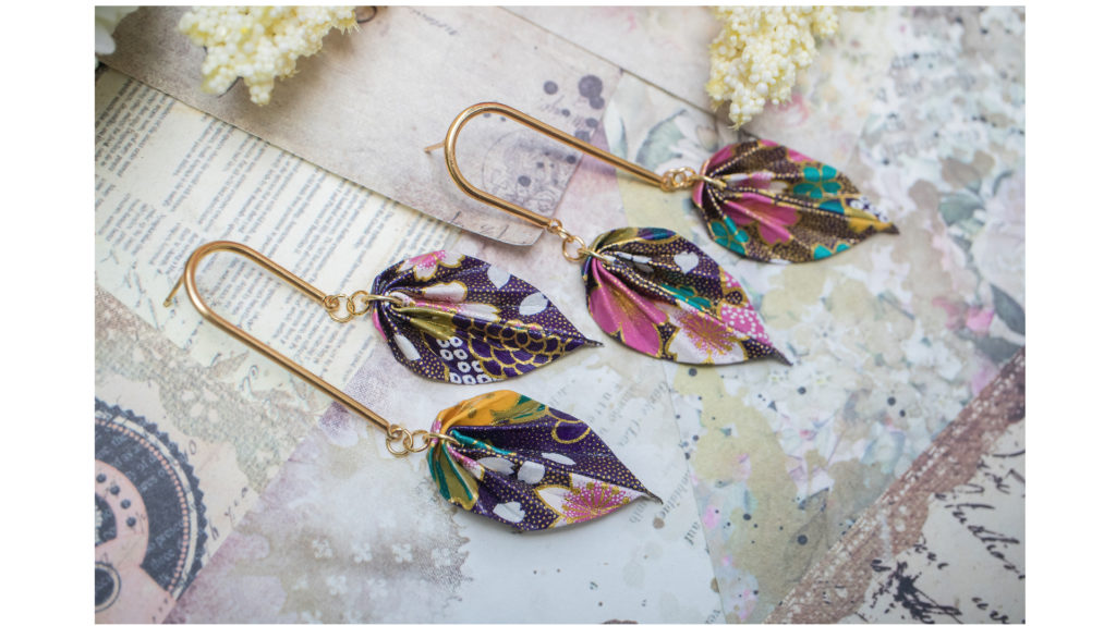 Double Leaves Origami Earrings