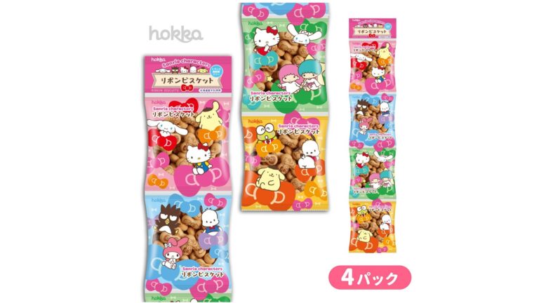 Hokka Sanrio Characters Ribbon Biscuits 4 Pack