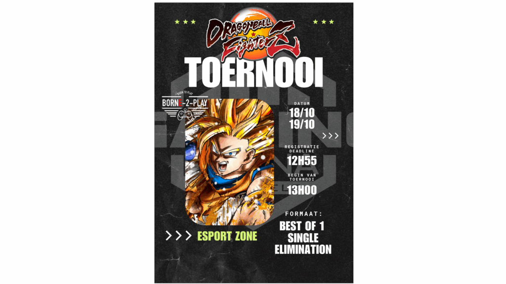 FighterZ-toernooi op een arcademachine