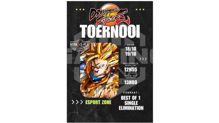 FighterZ-toernooi op een arcademachine