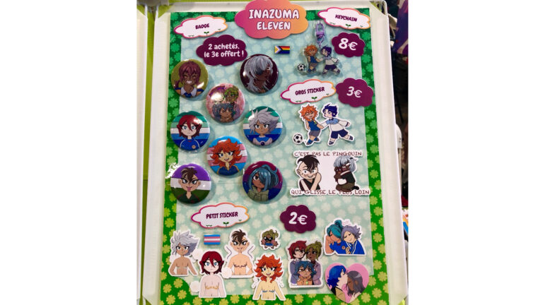 Inazuma Eleven merch (pins, stickers, keychain)