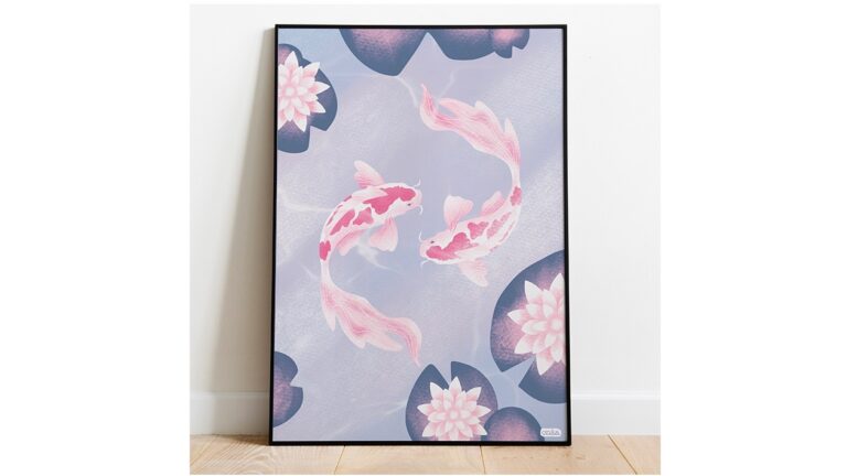 Illustration Poster Carpes Koï