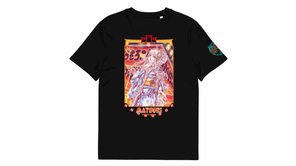 T-shirts with original illustrations in anime style.