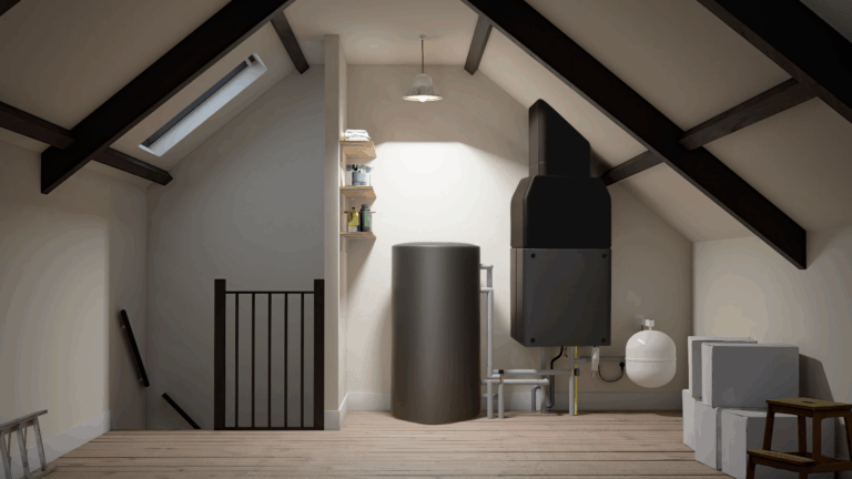 Binnengeplaatse gaswarmtepomp, waarmee tot 40% gasbesparing mogelijk is