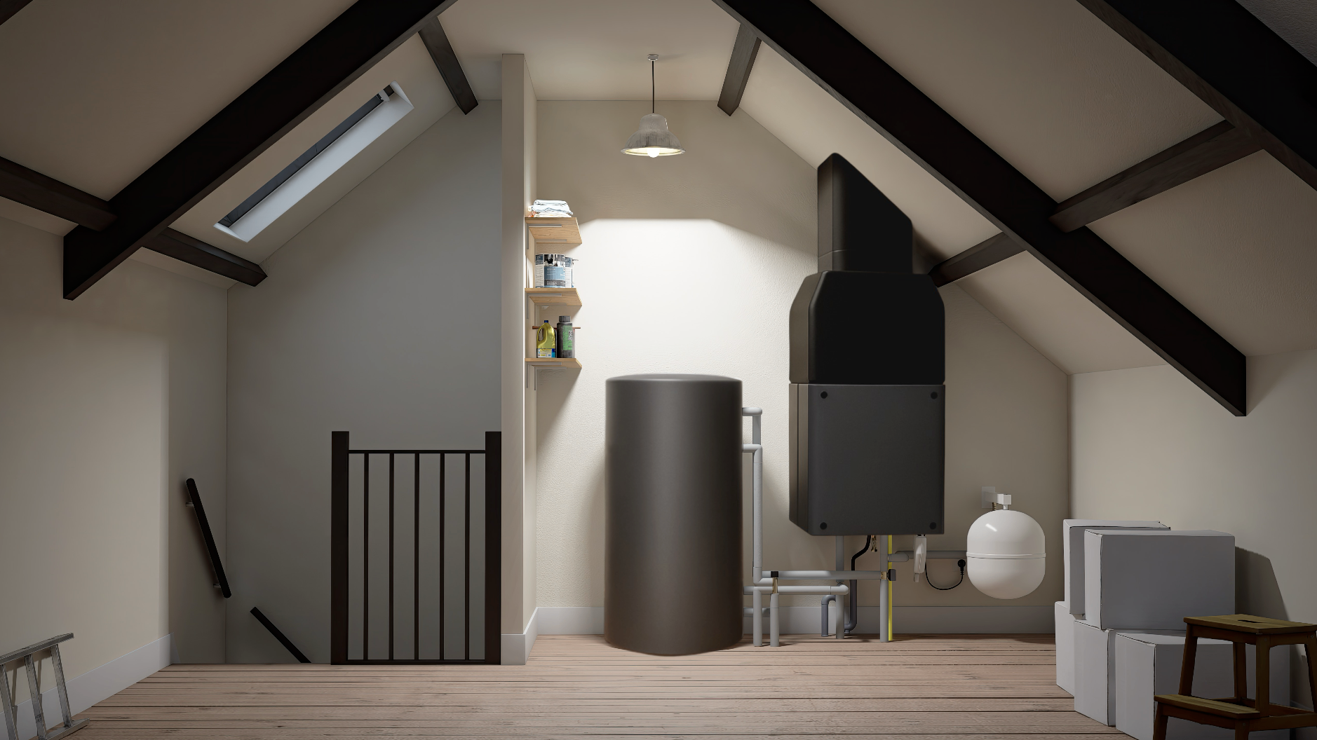 Binnengeplaatse gaswarmtepomp, waarmee tot 40% gasbesparing mogelijk is