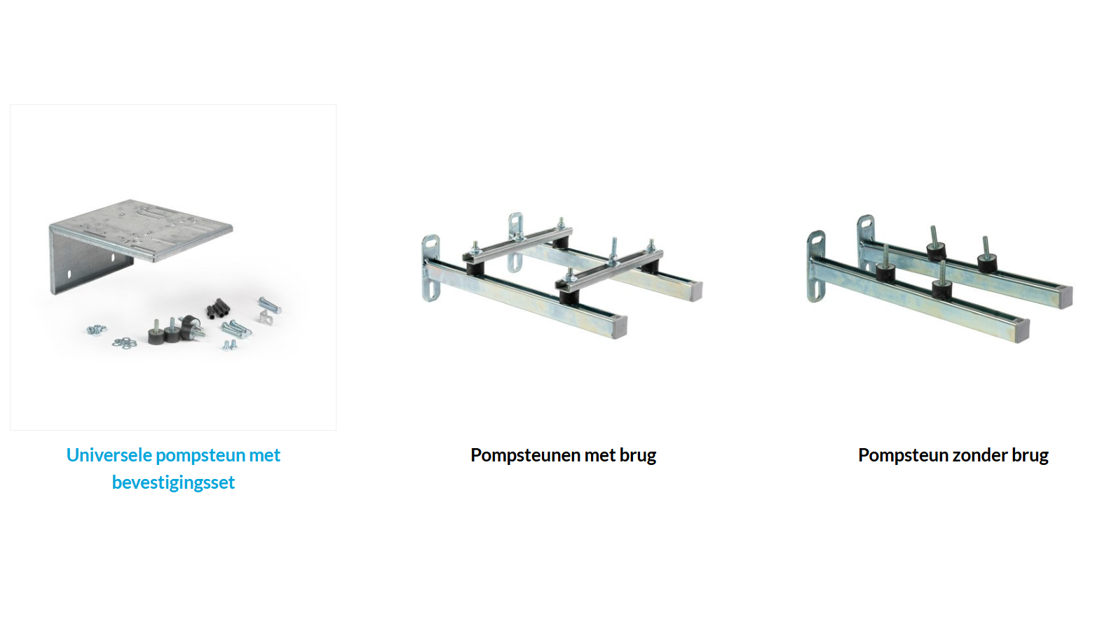pomp ondersteuningen universeel, met en zonder brug