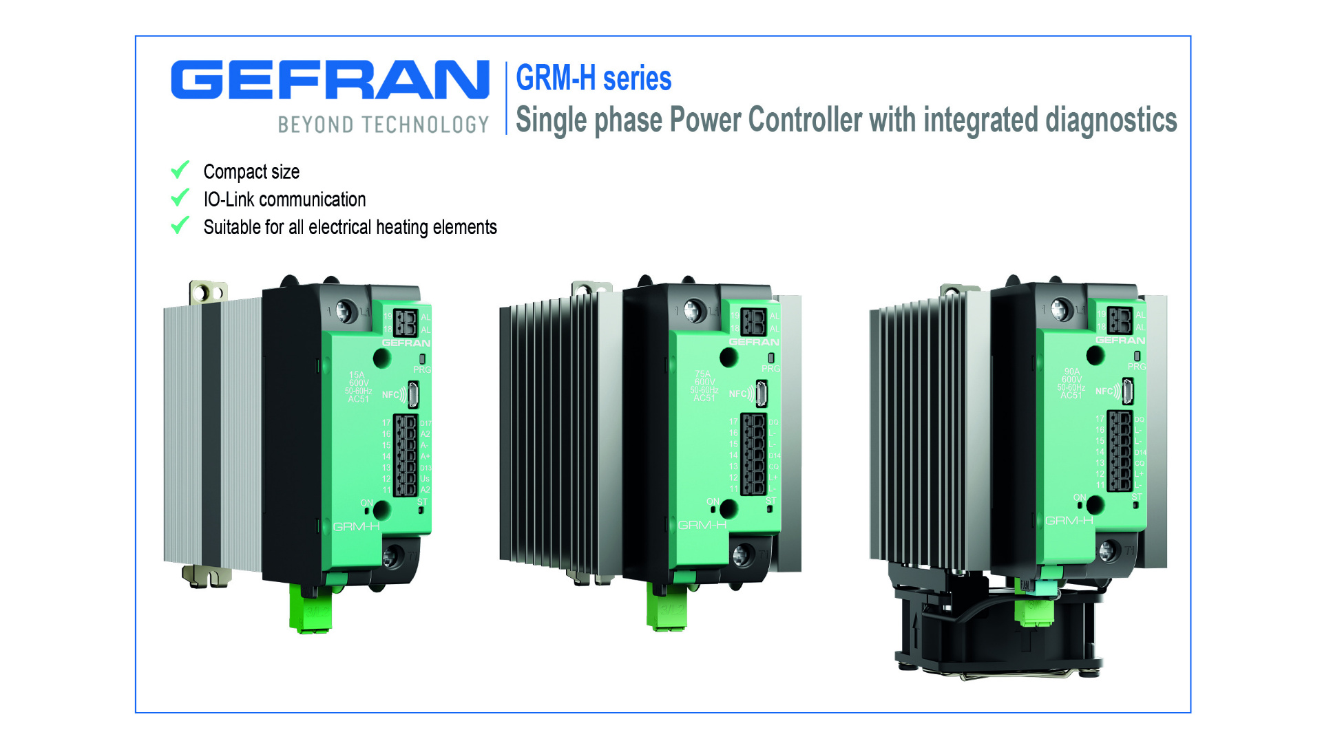 GEFRAN GRM-H Single phase Power Controller with integrated diagnostics