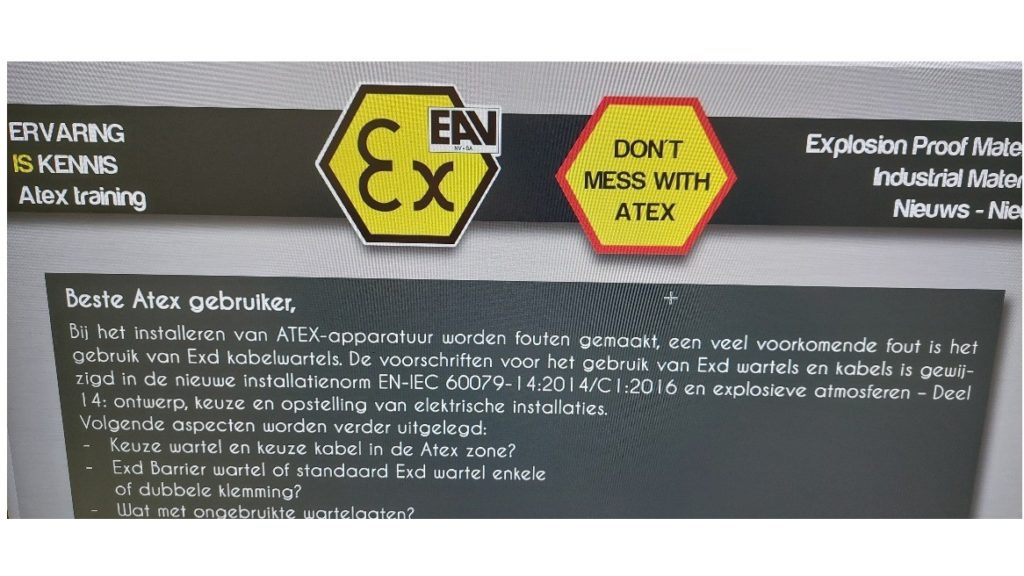 Gebruik van  Exd Kabelwartels