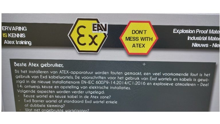 Gebruik van  Exd Kabelwartels