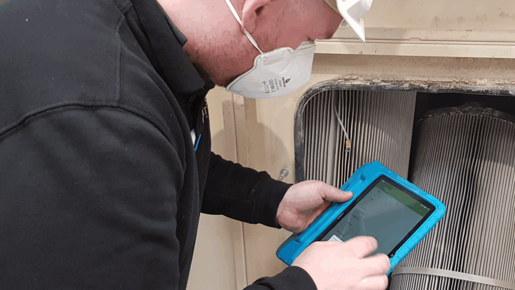 Inspectie en onderhoud van onstoffinginstallaties met eigen app.