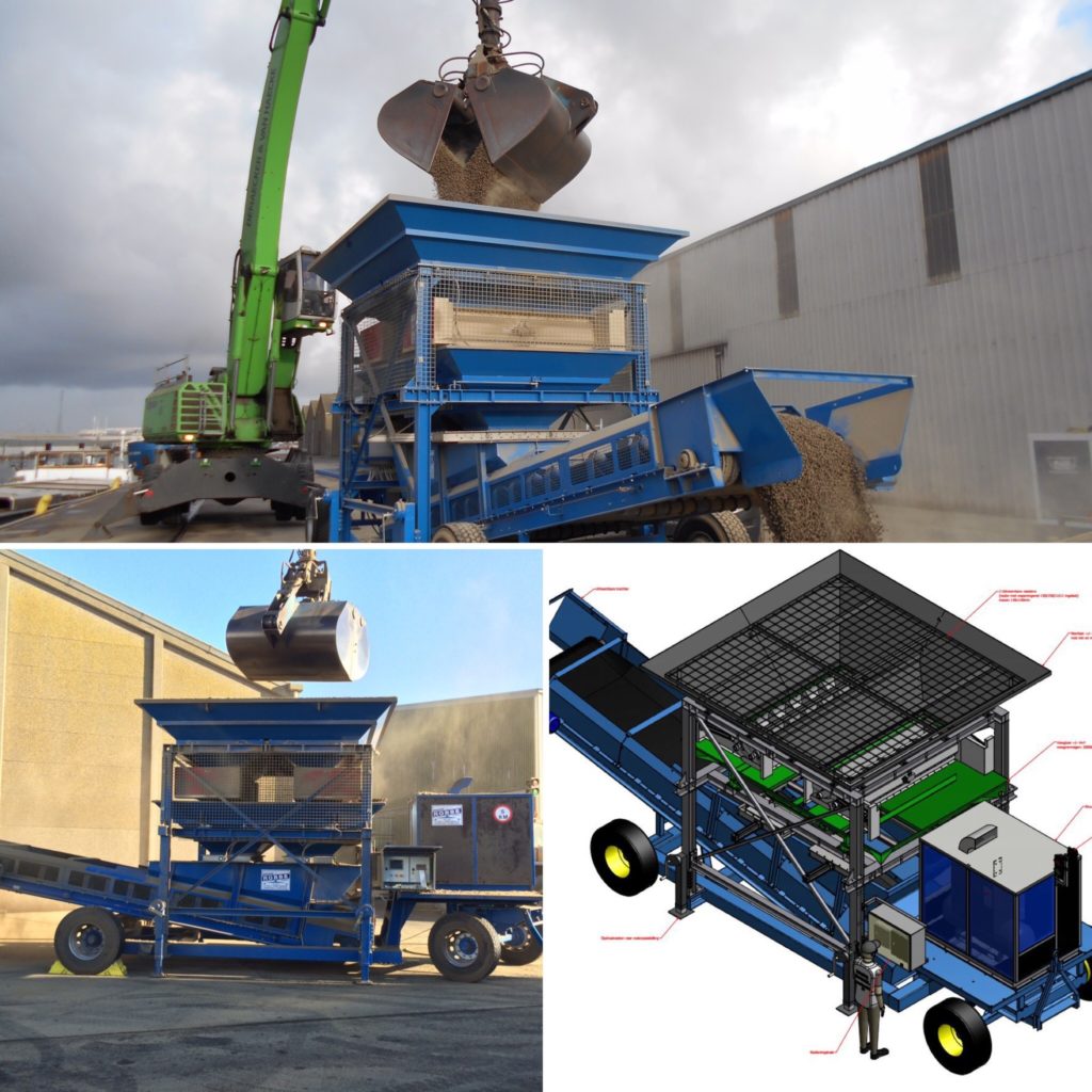 Static and mobile hopper Scale with a capacity of  max 500m³/h
