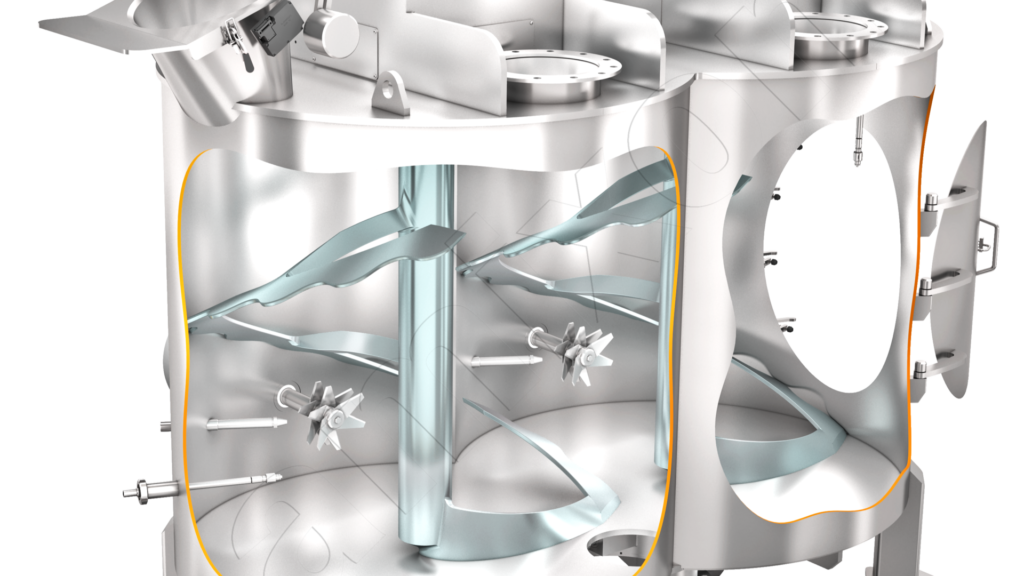 Vertical twin shaft mixer
