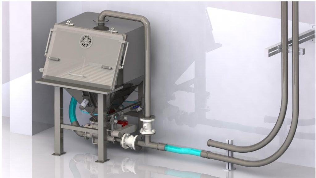 Vacuum conveying of sticky product