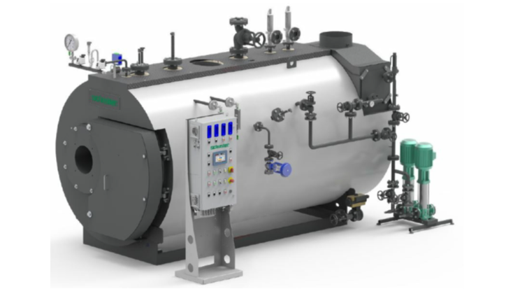 Unical Steam boiler BAHR’12 1.250 kg 12 bar 3-treks