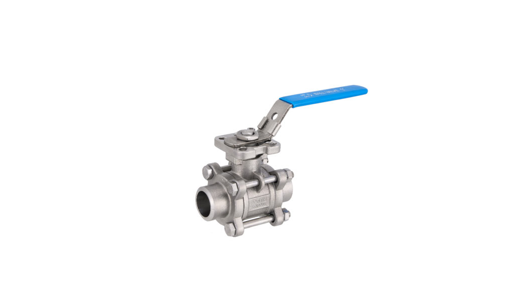 3-delig Kogelkraan  RVS 1.4408/PTFE, PN40, Las, Volle doorlaat