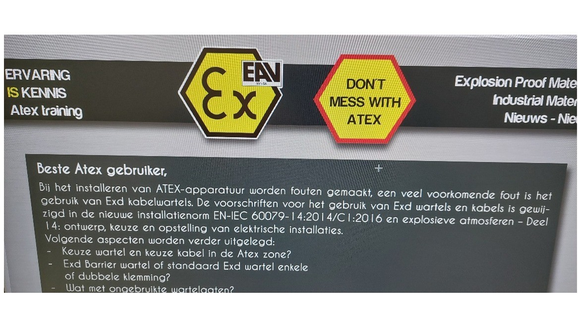 Gebruik van  Exd Kabelwartels