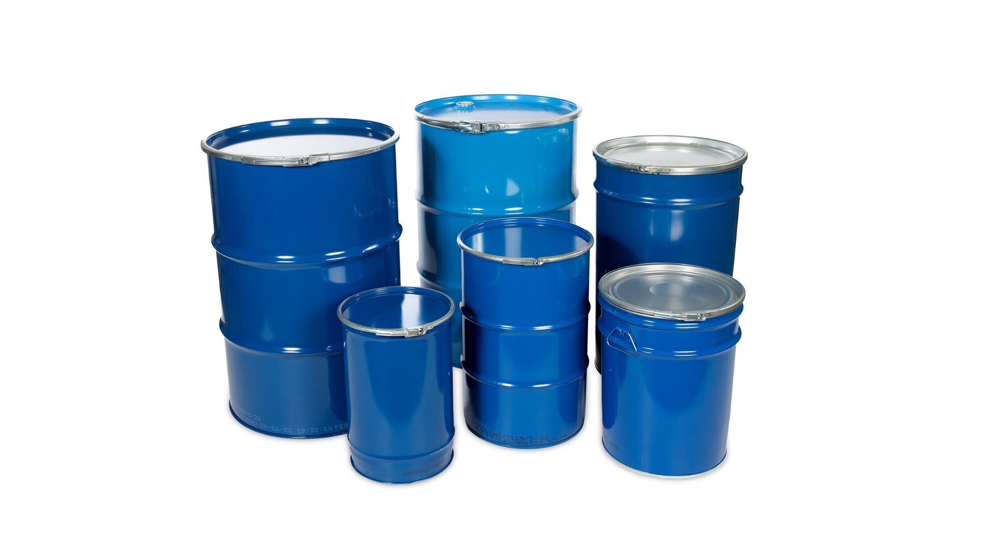 Reconditioned metal drums with lid EMPACK Messe DE