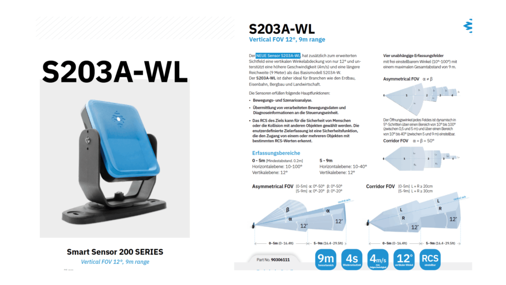 Der neue Radarsensor S203A-WL – perfekt für AGV’s  (auch im Outdoor Bereich)