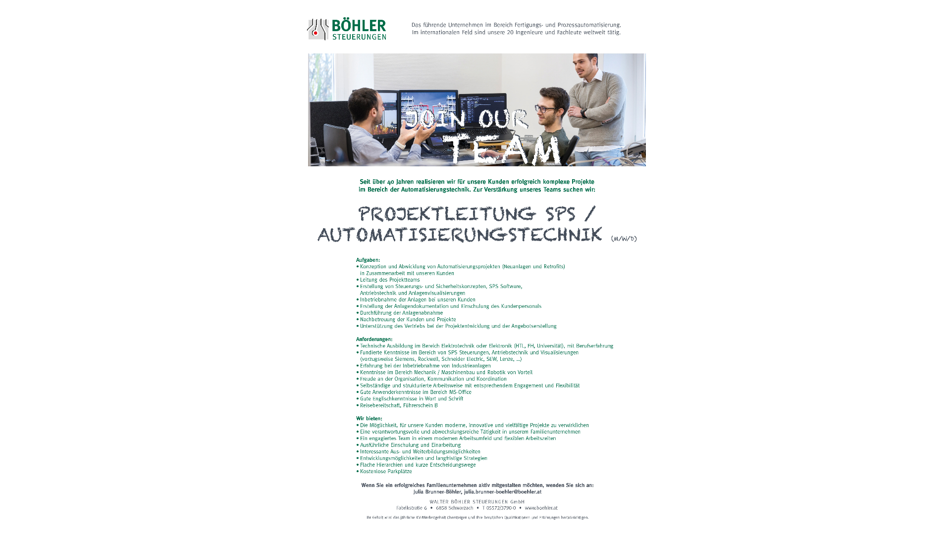 Projektleitung SPS/Automatisierungstechnik (M/W/D)