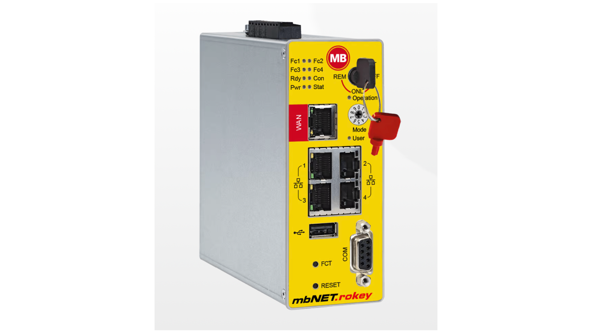 mbNET.rokey – Sicherer Industrierouter mit Schlüsselschalter
