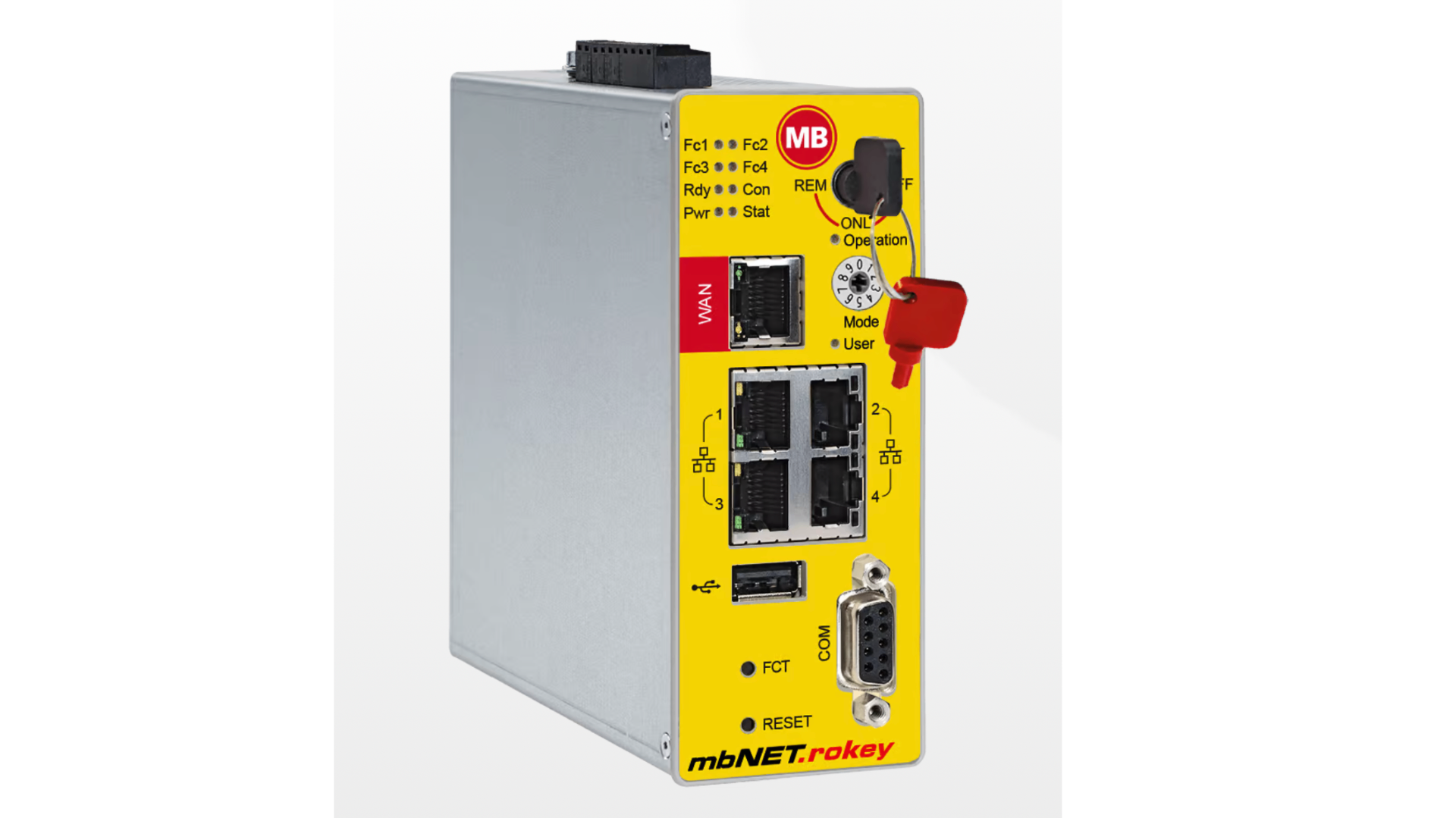 mbNET.rokey – Secure industrial router with keyswitch