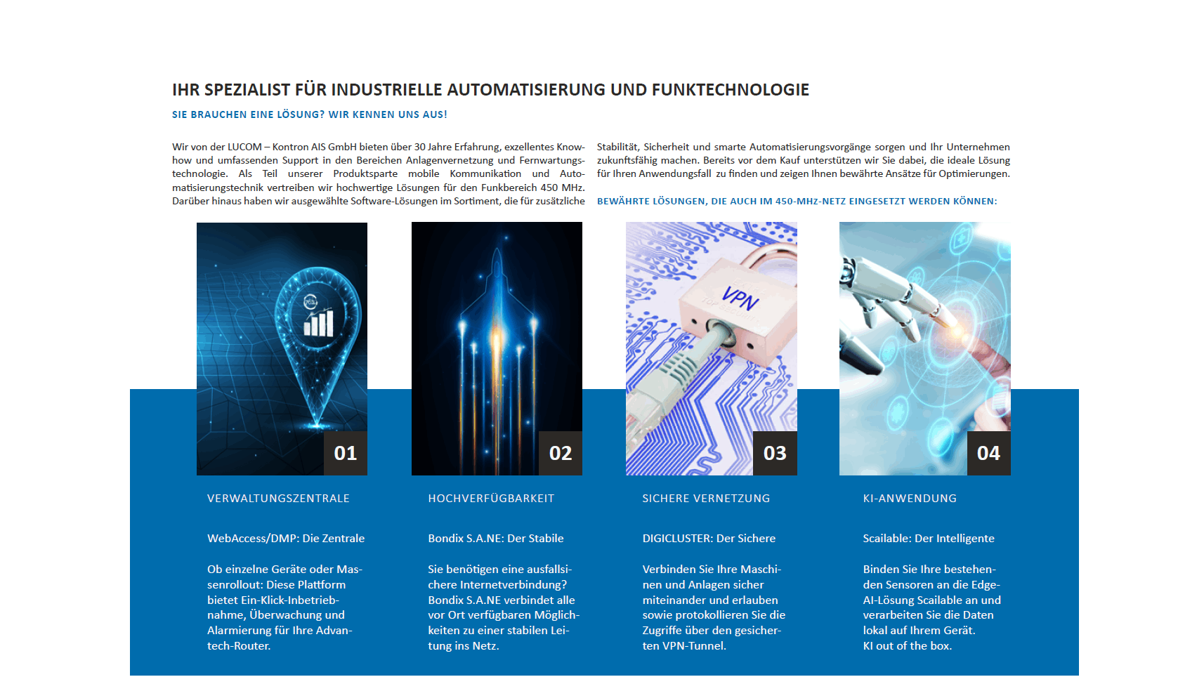 LUCOM-Broschüre – Lösungen für 450 MHz