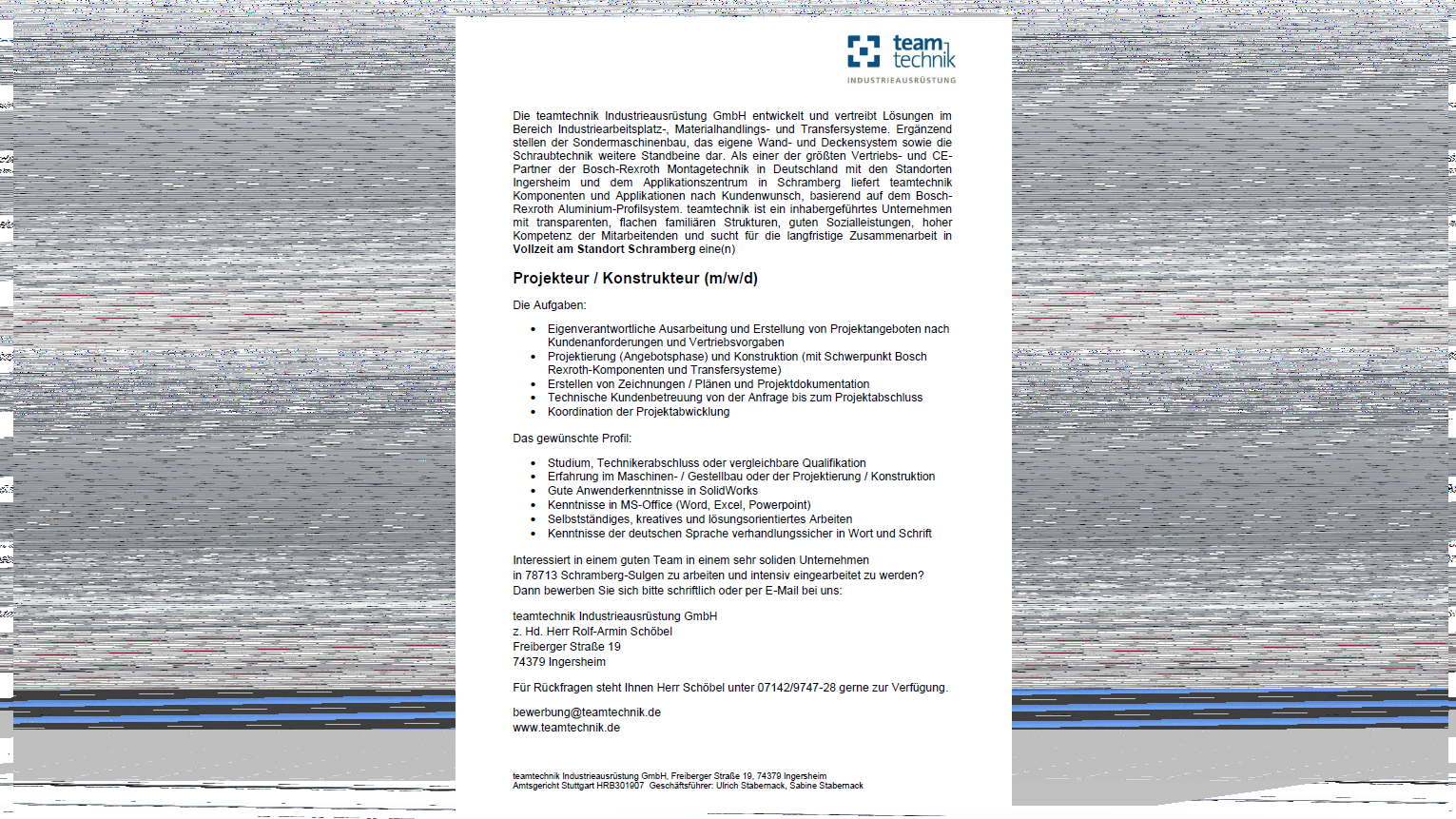 Projekteur / Konstrukteur (m/w/d)