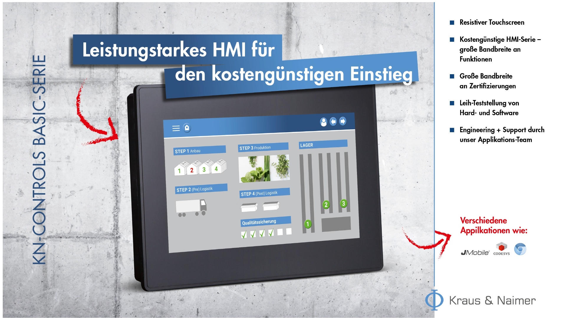 KN Controls 400 Basic-Serie: leistungsstarkes HMI für den Einstieg in Industrie 4.0