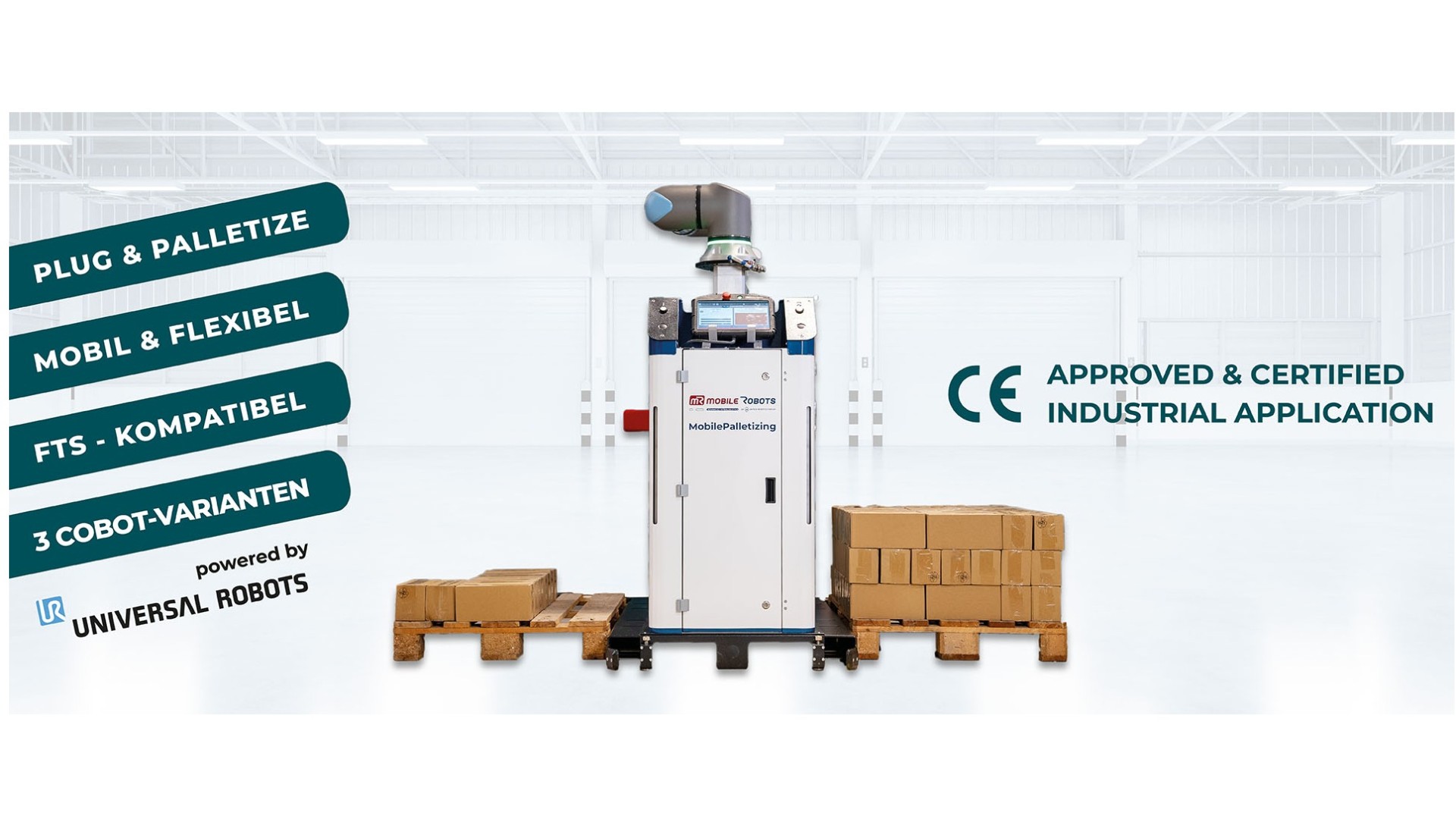 MOBILE PALLETIZING: FLEXIBLER COBOT PALETTIERER