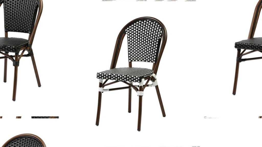 Terrasstoel Belle zwart/wit