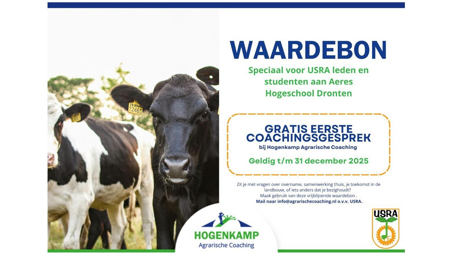 Actie voor USRA-leden en Aeres Hogeschool Dronten studenten